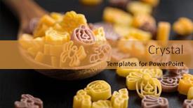  Presentation with scary - PPT layouts having pasta-of-various-scary-shapes background and a gold colored foreground