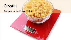  Presentation with digital government - PPT theme having pasta on digital kitchen scale background and a yellow colored foreground
