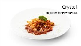  Presentation with penne pasta - Cool new presentation with pasta penne with bolognese sauce garnished with parsley backdrop and a white colored foreground