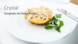  Presentation with penne pasta - Slides consisting of pasta-penne-with-pepper-served background and a sky blue colored foreground