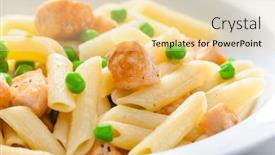  Presentation with penne pasta - Slide set featuring pasta-penne-with-salmon background and a blonde colored foreground