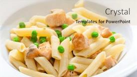  Presentation with penne pasta - Presentation theme with pasta-penne-with-salmon background and a lemonade colored foreground