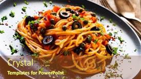  Presentation with pasta sauce - Slide deck consisting of pasta-puttanesca-with-tomato-sauce background and a tawny brown colored foreground