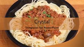  Presentation with ready to eat meal delivery - Theme having pasta sauce - spaghetti bolognese ready meal background and a gold colored foreground