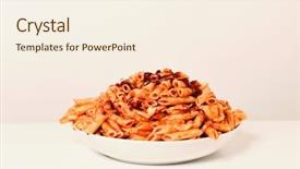  Presentation with pasta sauce - Slides with pasta served with tomato sauce background and a cream colored foreground