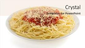  Presentation with macaroni - Audience pleasing PPT theme consisting of pasta spaghetti macaroni isolated backdrop and a lemonade colored foreground