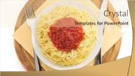  Presentation with macaroni - Theme having pasta spaghetti macaroni isolated on white background background and a lemonade colored foreground