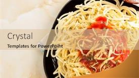  Presentation with macaroni - Presentation theme consisting of pasta spaghetti macaroni on wooden background background and a lemonade colored foreground