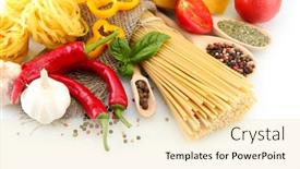  Presentation with spaghetti - Beautiful PPT layouts featuring pasta spaghetti vegetables and spices isolated on white backdrop and a lemonade colored foreground