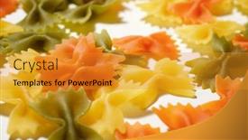  Presentation with pasta - Slide set consisting of pasta-ties-on-a-marble background and a gold colored foreground