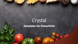  Presentation with pasta - Colorful PPT theme enhanced with pasta tomatoes and herbs cooking ingredients on stone table top view with copy space flat lay backdrop and a dark gray colored foreground