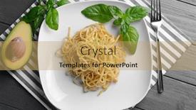  Presentation with pasta sauce - Cool new presentation theme with pasta-with-avocado-sauce backdrop and a yellow colored foreground