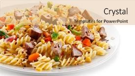  Presentation with pasta - Colorful slide deck enhanced with pasta with beacon and colorful backdrop and a yellow colored foreground