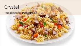  Presentation with pasta - Audience pleasing slide deck consisting of pasta with beacon and colorful backdrop and a coral colored foreground