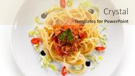  Presentation with pasta sauce - Slide deck enhanced with pasta-with-bolognese-sauce background and a lemonade colored foreground