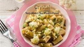  Presentation with cauliflower - Theme with pasta-with-cauliflower-ancovy background and a coral colored foreground