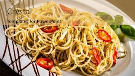  Presentation with chilli - PPT layouts having pasta-with-chilli-on-wooden background and a yellow colored foreground