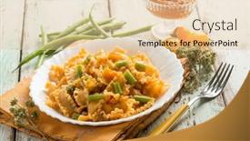  Presentation with pasta - PPT layouts enhanced with pasta-with-dried-tomatoes-pesto background and a lemonade colored foreground