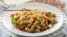  Presentation with feta cheese - Slide set enhanced with pasta-with-feta-cheese-fresh background and a lemonade colored foreground