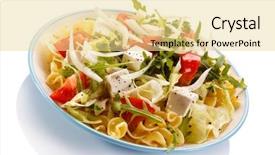  Presentation with feta cheese - Beautiful slide set featuring avocado arugula pepper salad - pasta with feta cheese backdrop and a blonde colored foreground