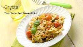  Presentation with carrots - Amazing slides having pasta with fresh tomatoes zucchinis and carrots backdrop and a blonde colored foreground