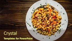  Presentation with pasta sauce - Amazing theme having pasta-with-meat-tomato-sauce backdrop and a wine colored foreground