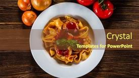  Presentation with pasta sauce - Slides enhanced with pasta-with-meatballs-in-tomato background and a tawny brown colored foreground