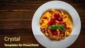  Presentation with pasta sauce - Beautiful presentation featuring pasta-with-meatballs-in-tomato backdrop and a wine colored foreground