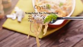  Presentation with pasta sauce - Theme having pasta-with-mushrooms-sauce-impaled background and a lemonade colored foreground