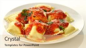  Presentation with pasta sauce - Amazing slide deck having pasta with red tomato sauce backdrop and a lemonade colored foreground