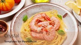  Presentation with italian cuisine - Theme featuring pasta-with-shrimps-italian-cuisine background and a  colored foreground
