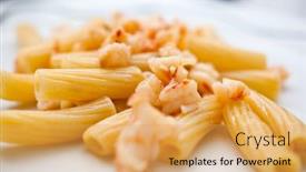  Presentation with shrimps - Amazing presentation design having pasta with shrimps backdrop and a yellow colored foreground