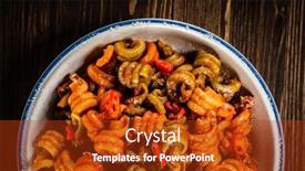  Presentation with pasta sauce - Amazing PPT layouts having pasta-with-tomato-sauce-meat backdrop and a crimson colored foreground