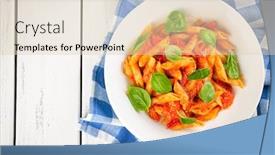  Presentation with pasta sauce - Beautiful presentation theme featuring pasta-with-tomato-sauce backdrop and a lemonade colored foreground