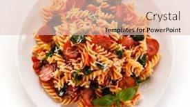  Presentation with pasta sauce - PPT layouts featuring pasta-with-tomato-sauce background and a lemonade colored foreground