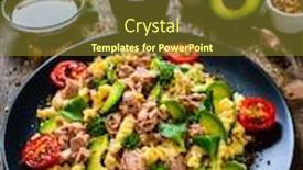  Presentation with tuna - Cool new slide set with pasta-with-tuna-avocado backdrop and a tawny brown colored foreground
