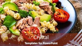  Presentation with tuna - Amazing presentation theme having pasta-with-tuna-avocado backdrop and a tawny brown colored foreground