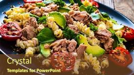  Presentation with tuna - Amazing slides having pasta-with-tuna-avocado backdrop and a tawny brown colored foreground