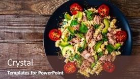  Presentation with avocado - Audience pleasing theme consisting of pasta-with-tuna-avocado backdrop and a tawny brown colored foreground
