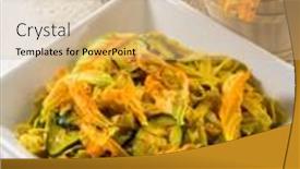  Presentation with saffron flower - Colorful PPT layouts enhanced with pasta with zucchibis flower and saffron backdrop and a coral colored foreground