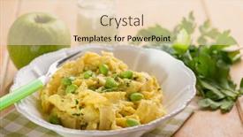  Presentation with pasta sauce - Slide deck with pasta-wtih-edamame-apple-cream background and a lemonade colored foreground