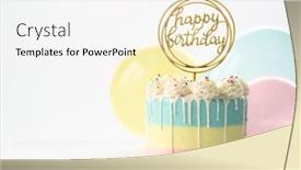  Presentation with birthday cake - Presentation theme having pastel-birthday-cake-with-drip background and a white colored foreground