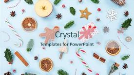  Presentation with pastel color - Colorful PPT layouts enhanced with christmas various decorations on pastel backdrop and a sky blue colored foreground