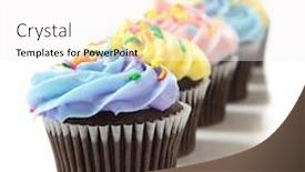  Presentation with pastel color - Slide deck featuring pastel-color-cupcakes background and a sky blue colored foreground