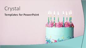  Presentation with swirls - Amazing PPT theme having pastel-colored-birthday-cake backdrop and a sky blue colored foreground