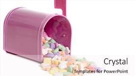  Presentation with conversation hearts - Cool new PPT theme with pastel colored conversation hearts backdrop and a white colored foreground