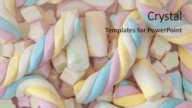  Presentation with pastel - Presentation having pastel colors - colorful marshmallow close up background and a coral colored foreground