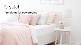  Presentation with coverlet - Colorful slide set enhanced with pastel colors - comfortable bed with coverlet backdrop and a white colored foreground