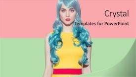  Presentation with pop art - Presentation consisting of pastel colors - pop art woman portrait wearing background and a lemonade colored foreground