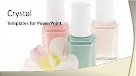  Presentation with nail tech - Presentation theme featuring pastel colors - three nail polish bottles background and a  colored foreground
